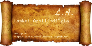 Laskai Apollinária névjegykártya